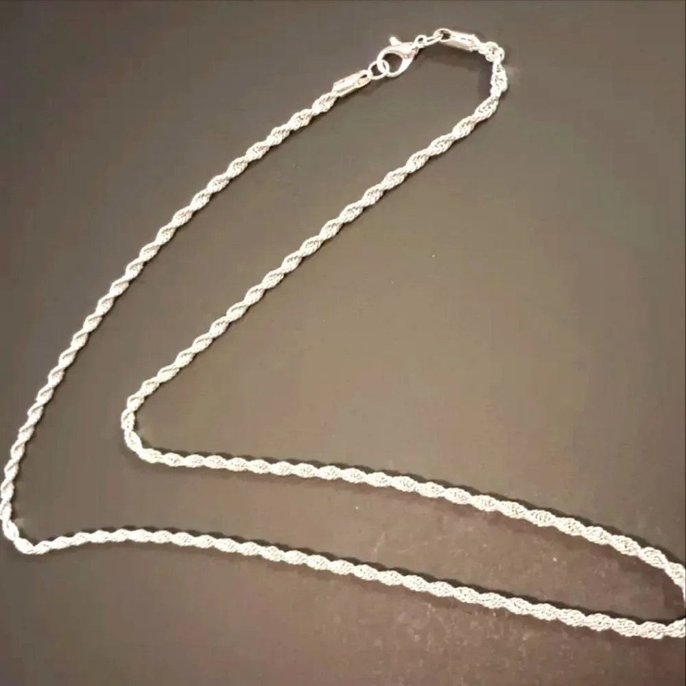 925 silver twist unisex necklace